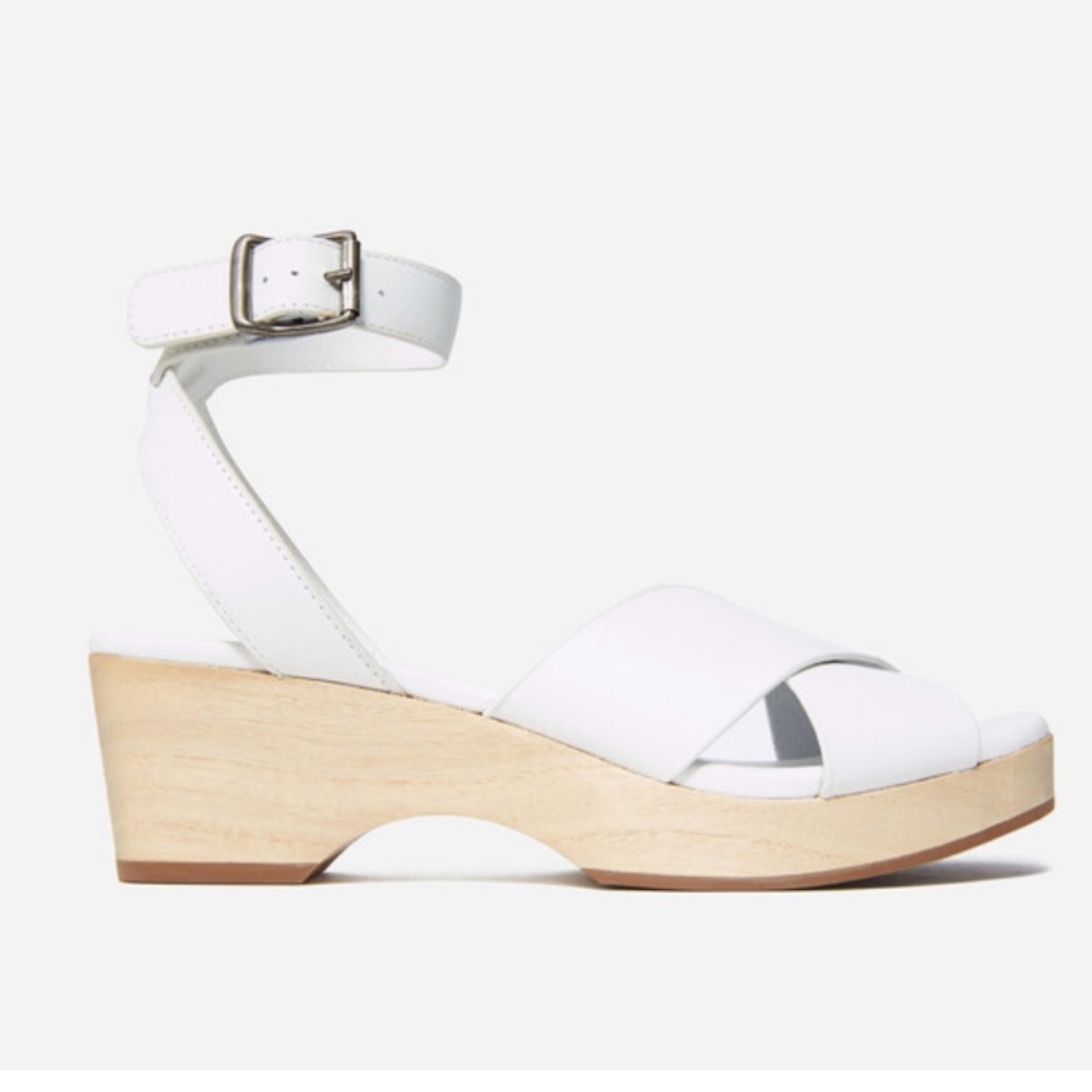 Everlane The Clog Strappy Sandal White